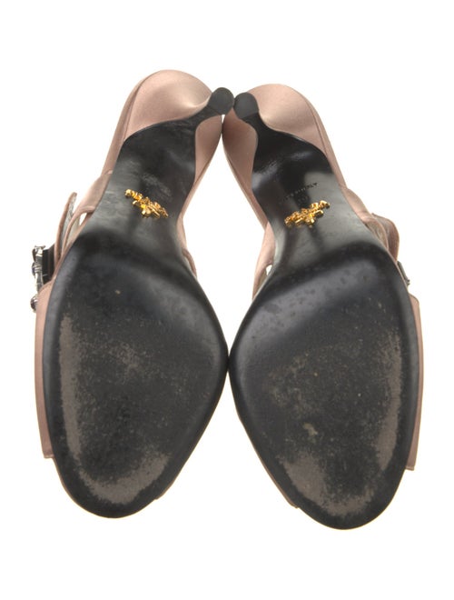 Prada Satin Crystal Embellishments Slides