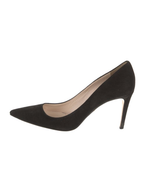 Prada Suede Leather Trim Embellishment Pumps