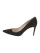 Prada Suede Leather Trim Embellishment Pumps