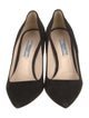 Prada Suede Leather Trim Embellishment Pumps