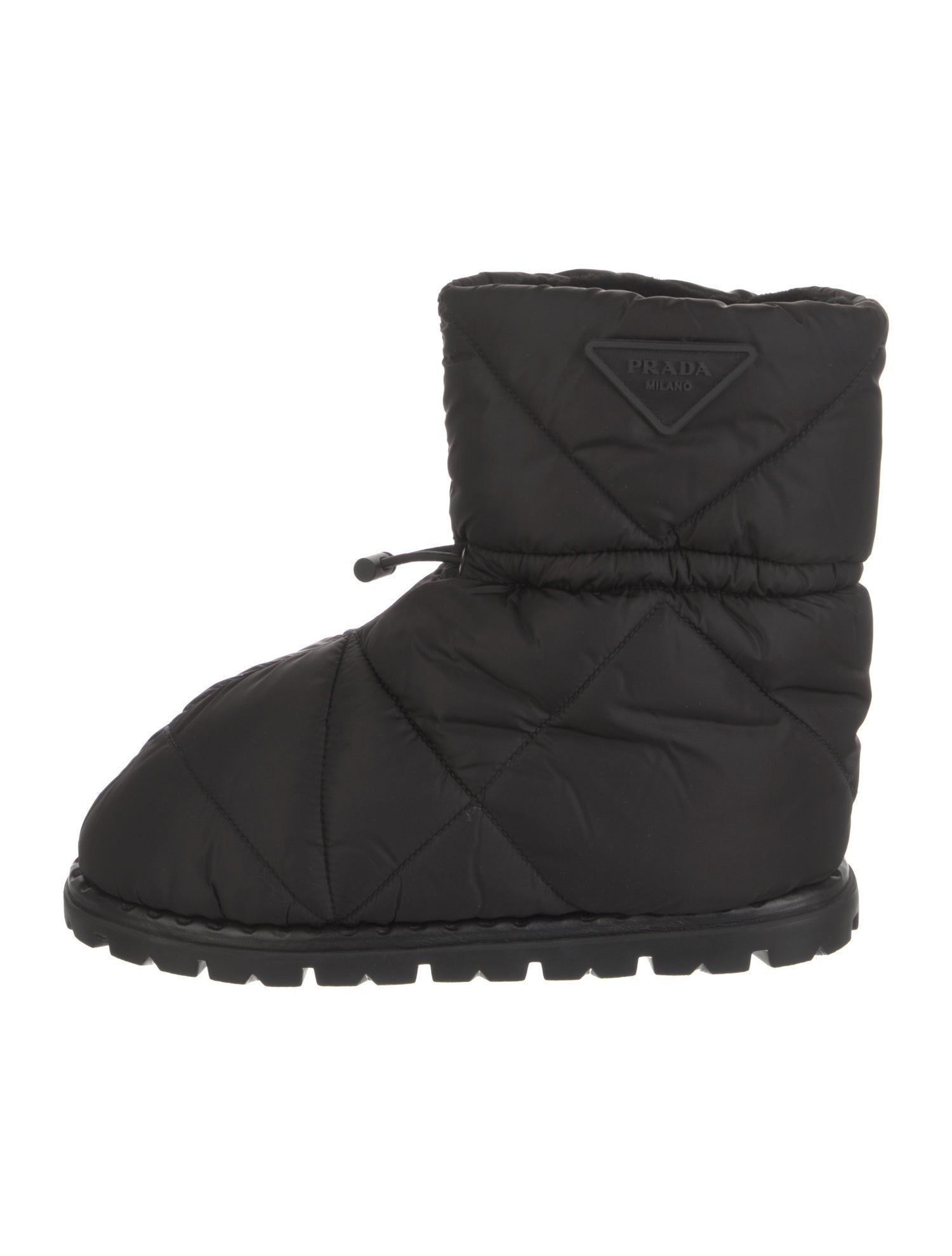 Prada Nylon Fur Trim Boots