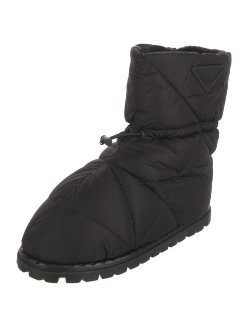 Prada Nylon Fur Trim Boots