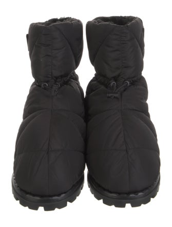 Prada Nylon Fur Trim Boots