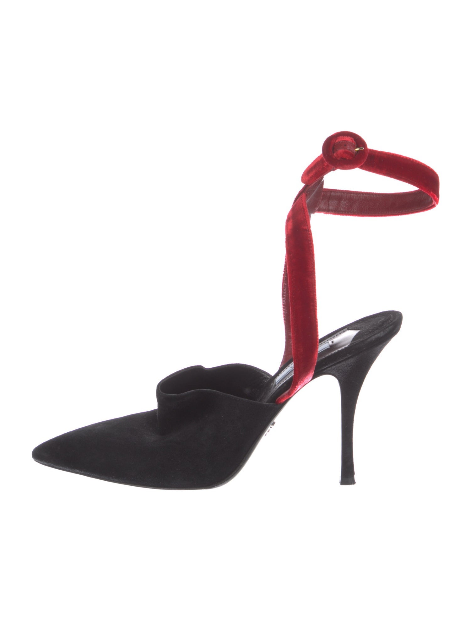 Prada Suede Colorblock Pattern Slingback Pumps