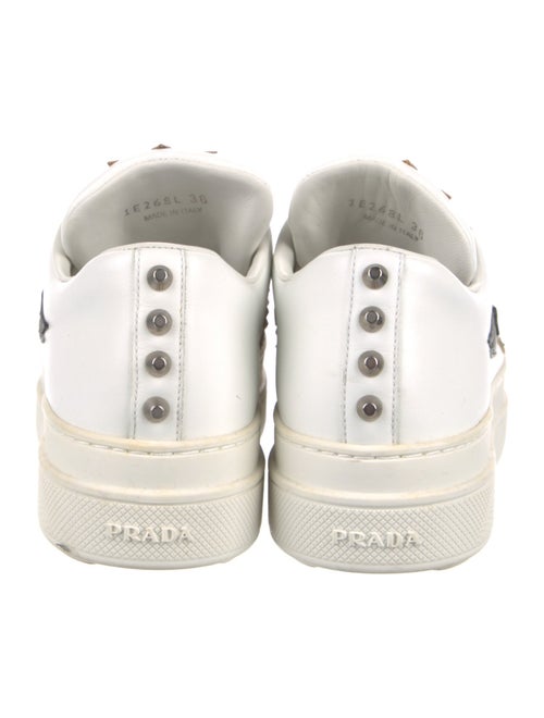 Prada Leather Graphic Print Sneakers