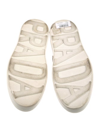 Prada Leather Graphic Print Sneakers