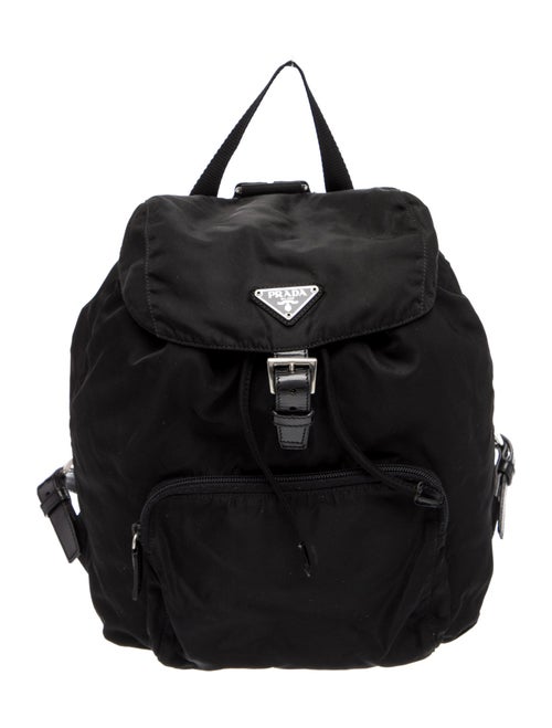 Prada Enameled Metal Triangle Backpack