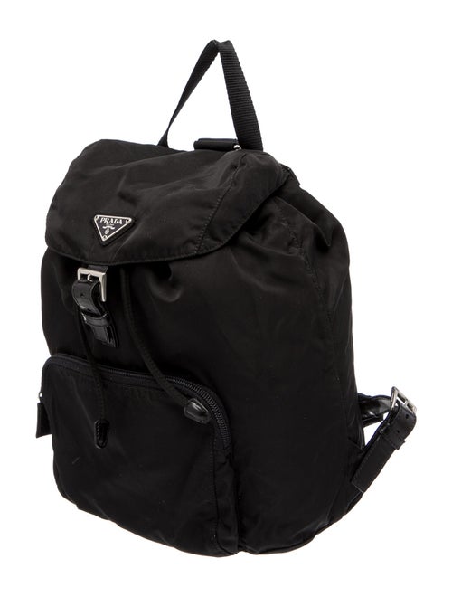 Prada Enameled Metal Triangle Backpack