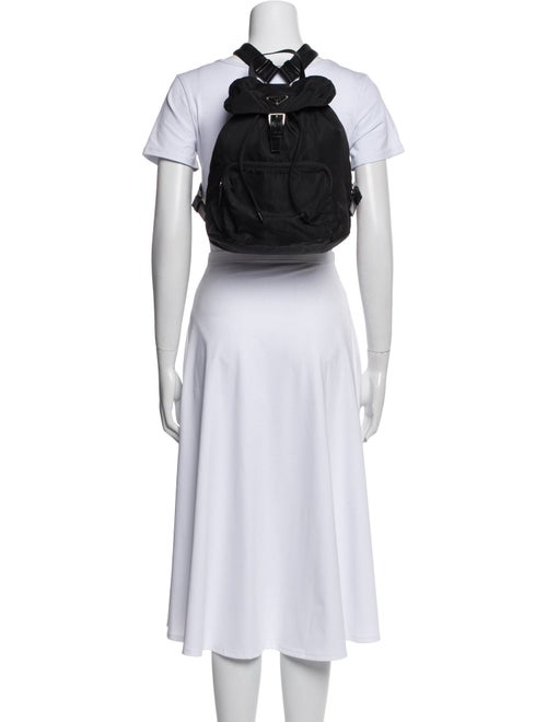 Prada Enameled Metal Triangle Backpack