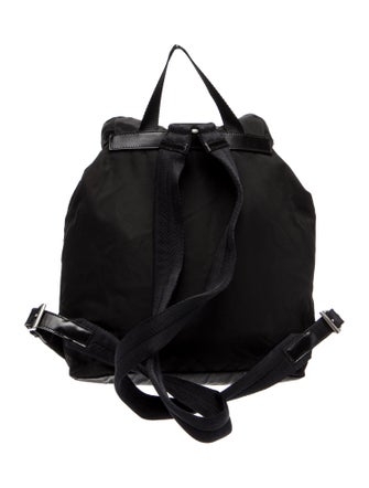 Prada Enameled Metal Triangle Backpack