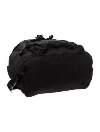 Prada Enameled Metal Triangle Backpack