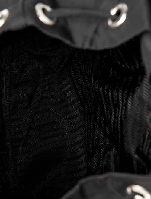 Prada Enameled Metal Triangle Backpack