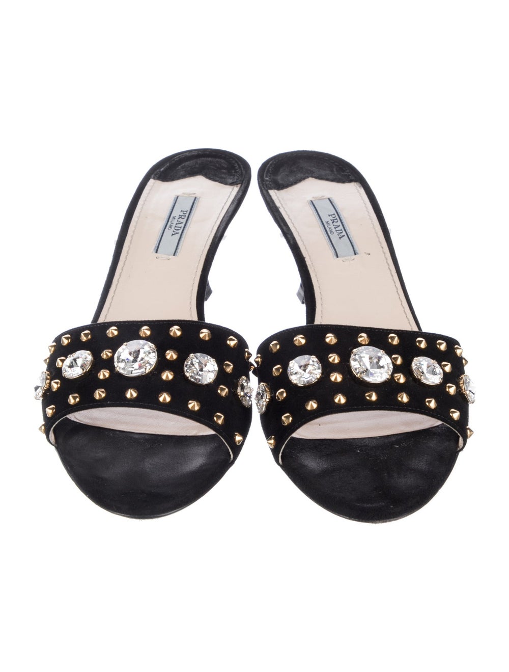 Prada Suede Slides Black - image 3