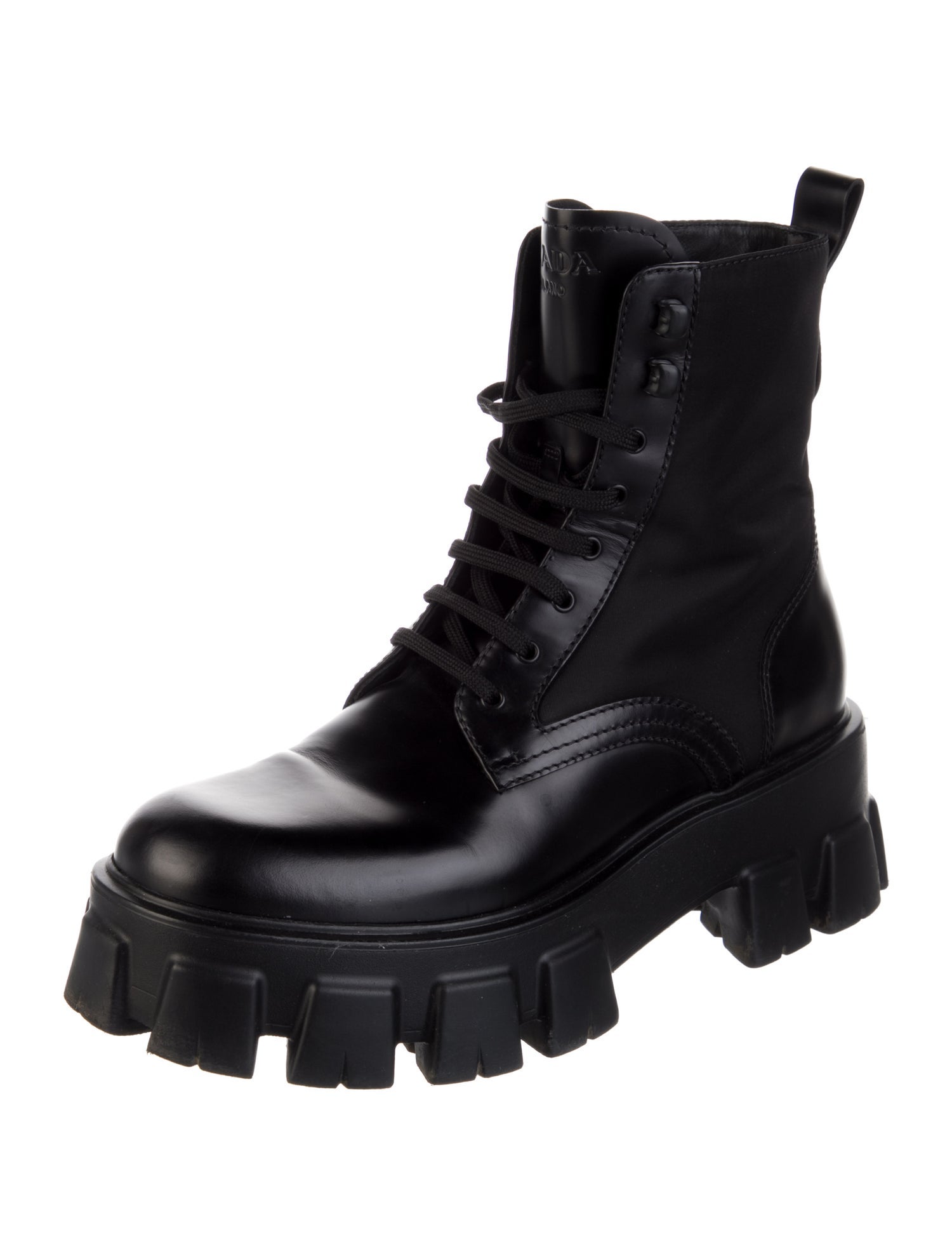 Prada Leather Combat Boots