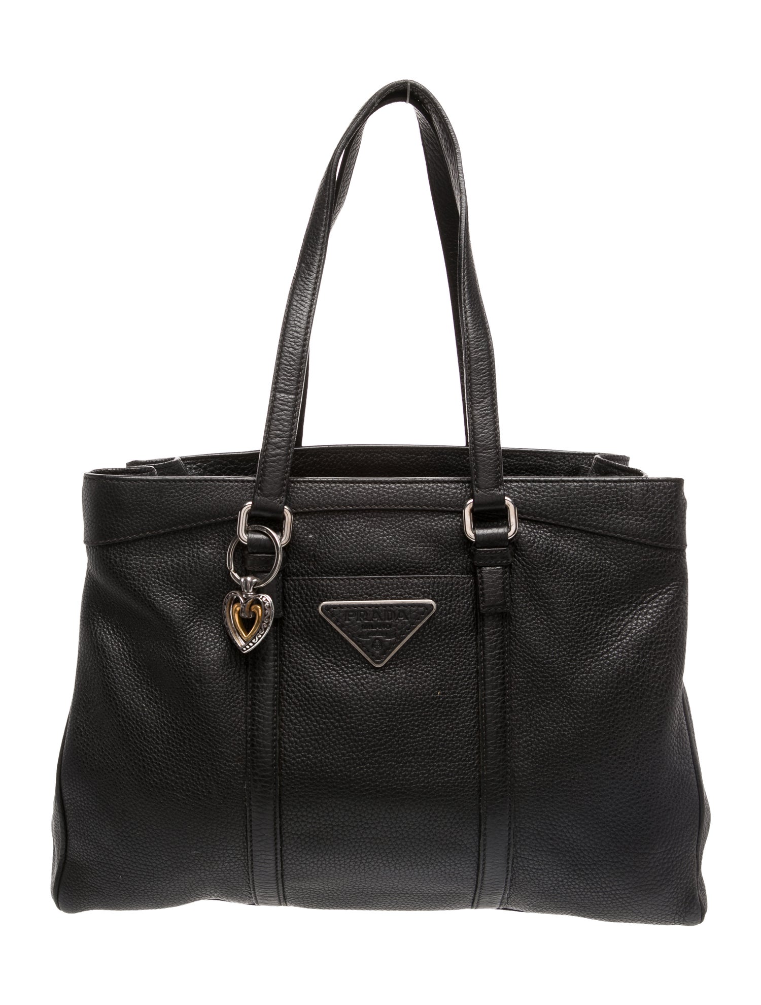 Prada Enameled Metal Triangle Easy