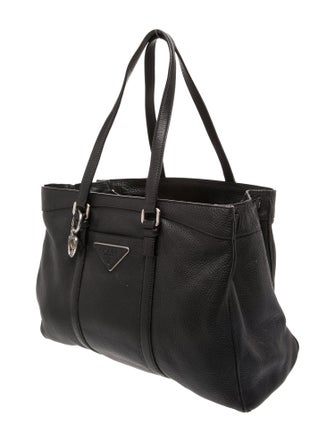 Prada Enameled Metal Triangle Easy