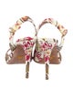 Prada Leather Floral Print Slingback Sandals