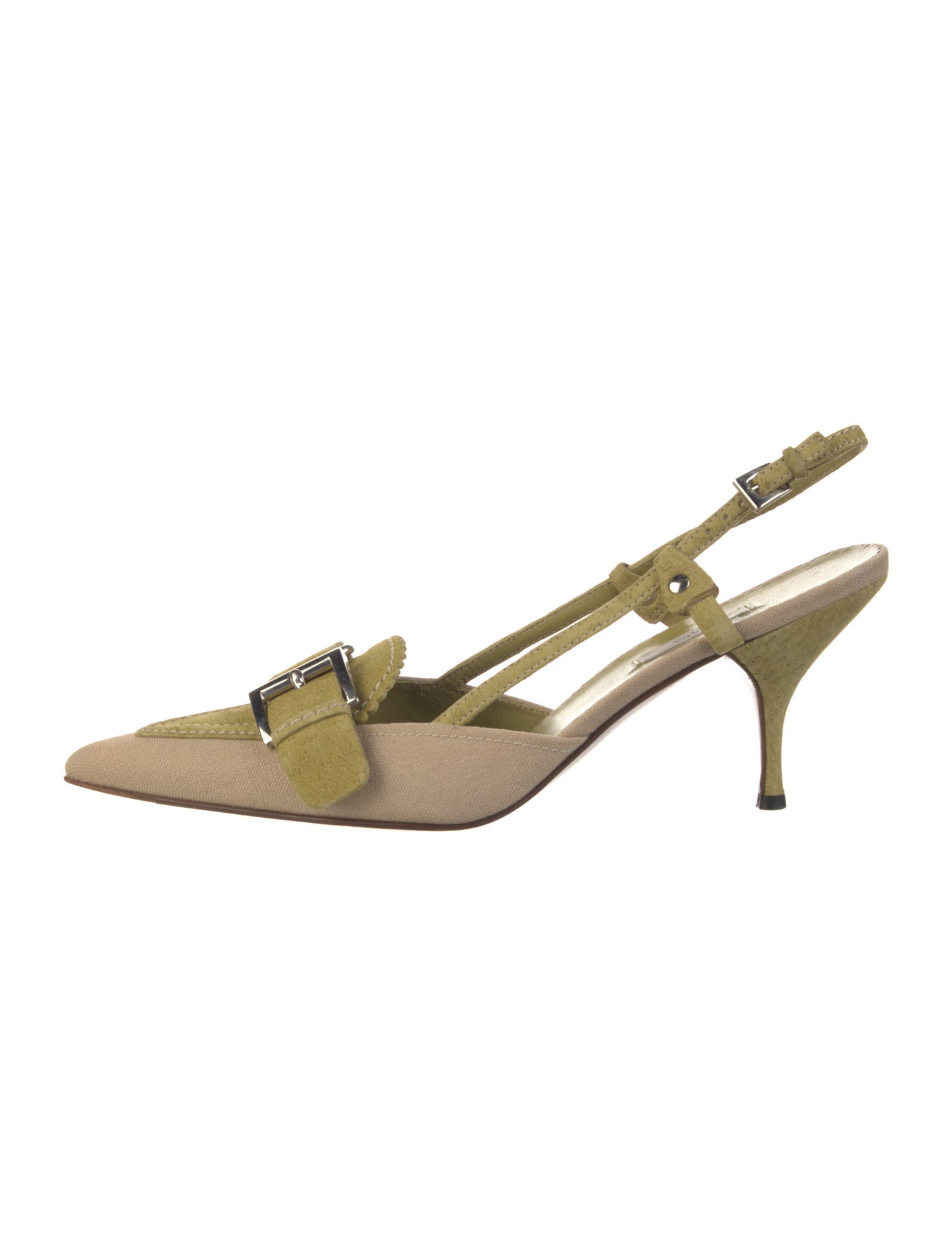Prada Canvas Slingback Pumps