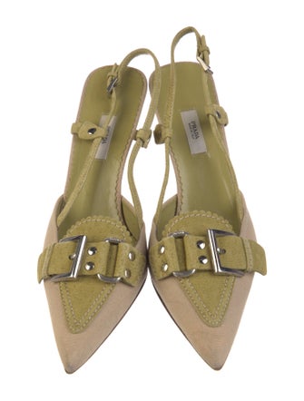 Prada Canvas Slingback Pumps
