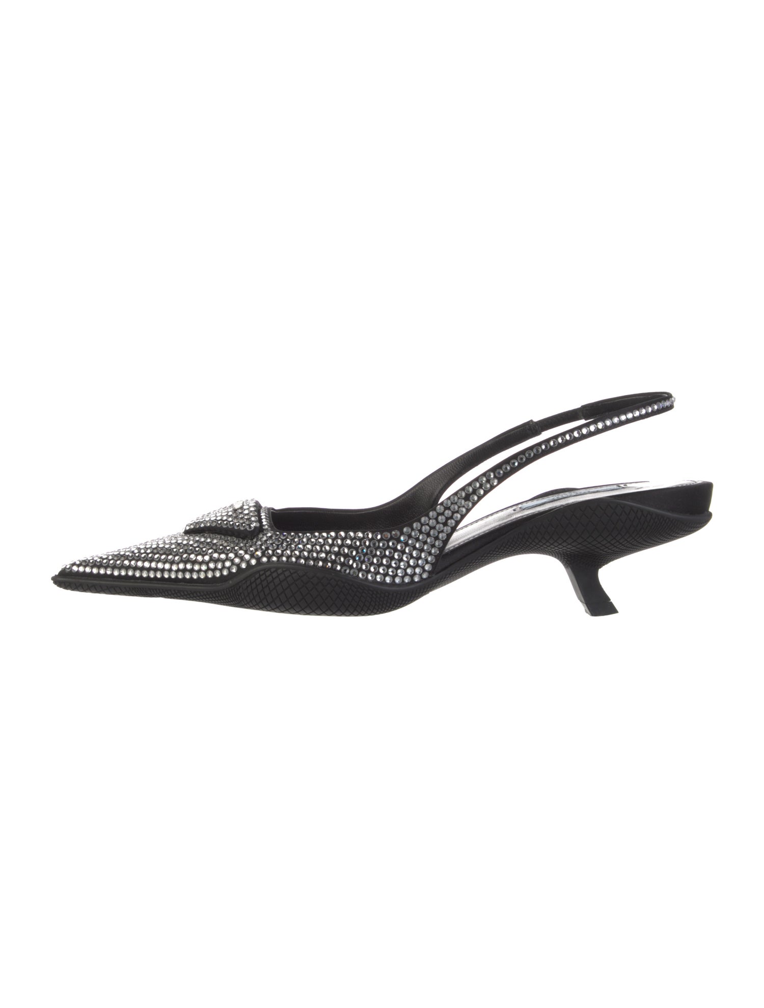 Prada Crystal Embellishments Slingback Pumps