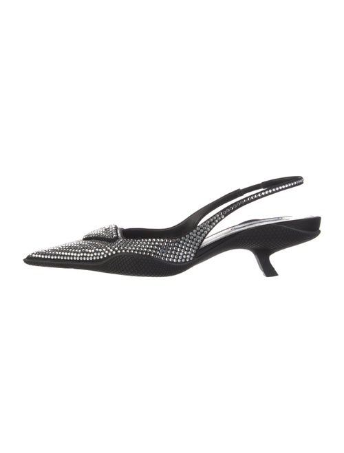 Prada Crystal Embellishments Slingback Pumps