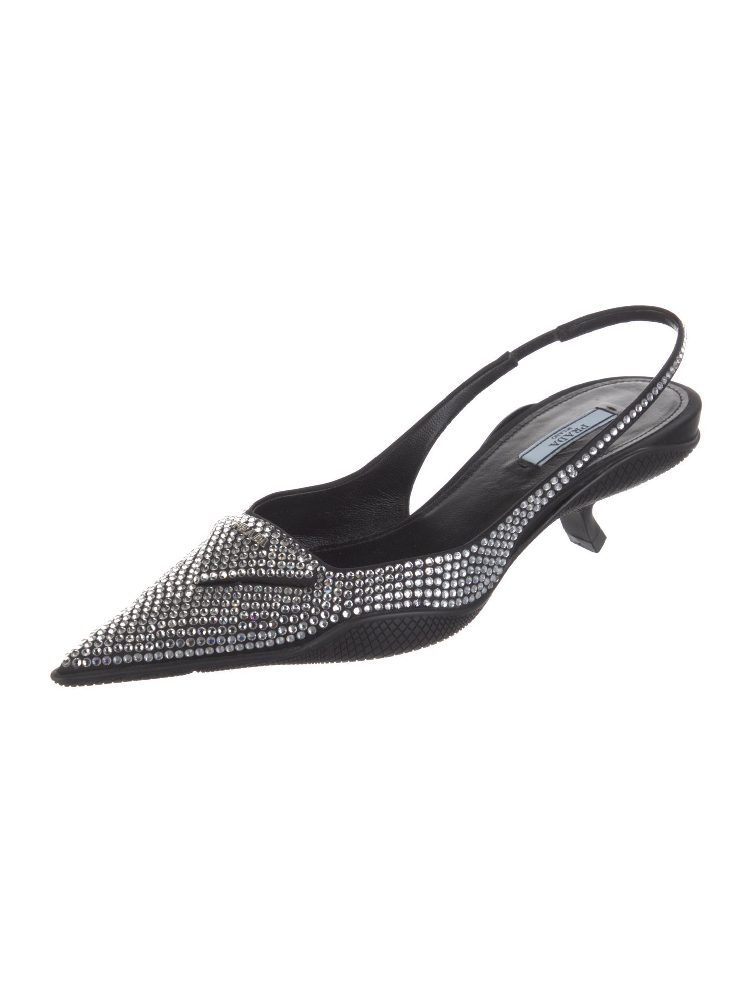 Prada Crystal Embellishments Slingback Pumps