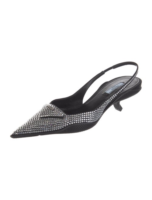 Prada Crystal Embellishments Slingback Pumps