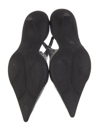 Prada Crystal Embellishments Slingback Pumps