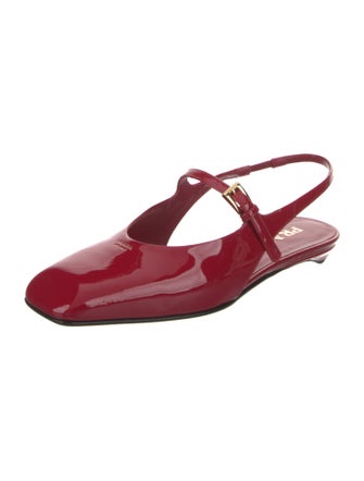 Prada Patent Leather Slingback Flats