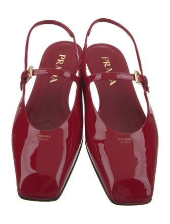 Prada Patent Leather Slingback Flats