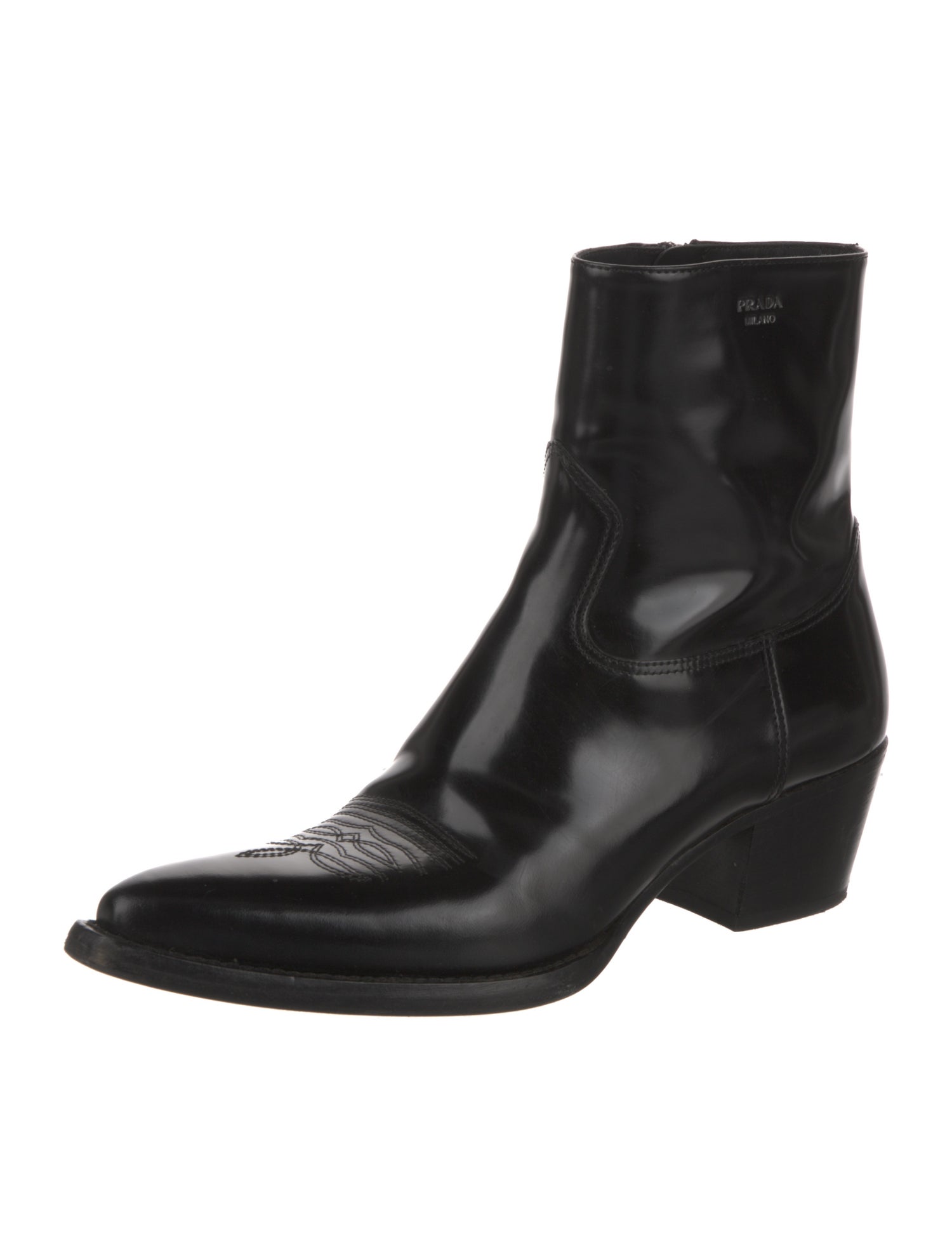 Prada Patent Leather Western Boots