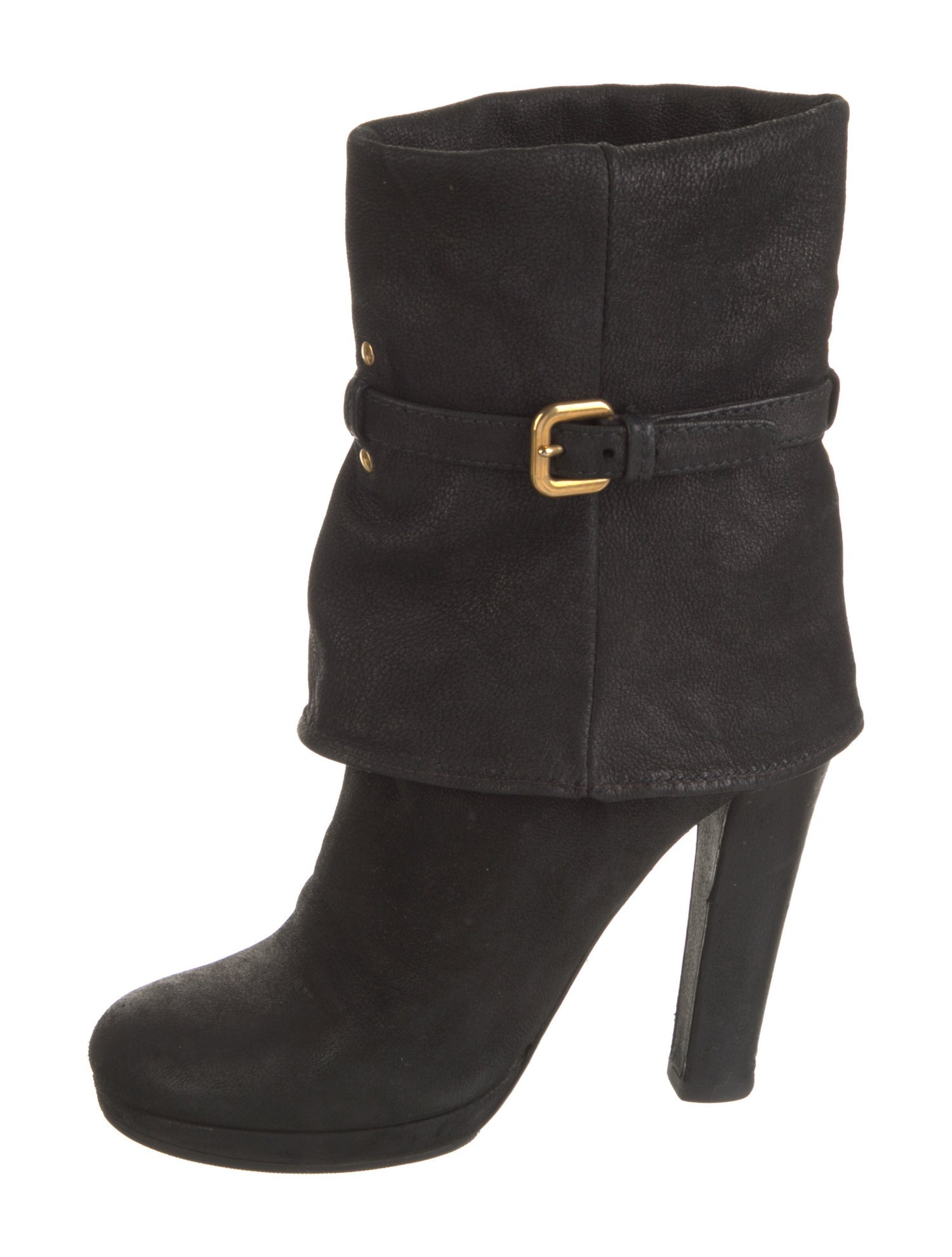 Prada Nubuck Studded Accents Boots