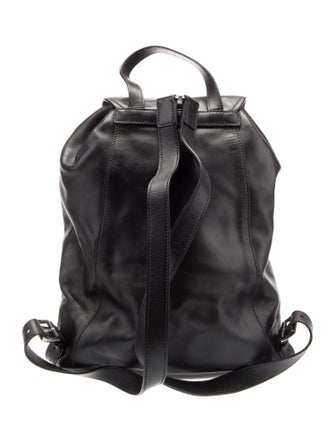 Prada Enameled Metal Triangle Backpack