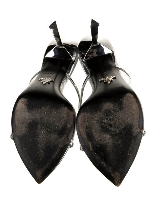 Prada PVC Leather Trim Embellishment Slides