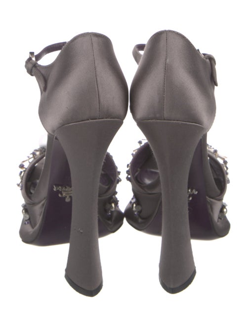 Prada Satin Beaded Accents D'Orsay Pumps