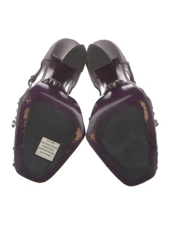 Prada Satin Beaded Accents D'Orsay Pumps