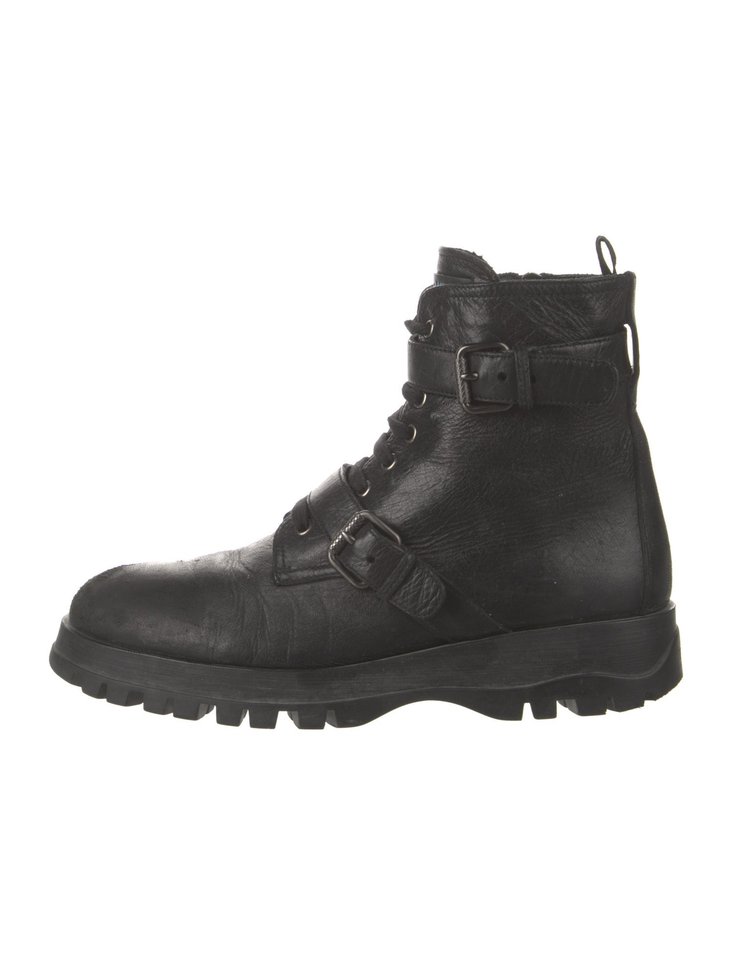 Prada Leather Combat Boots