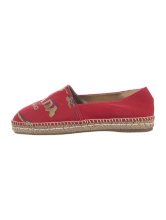 Prada Canvas Embroidered Accent Espadrilles