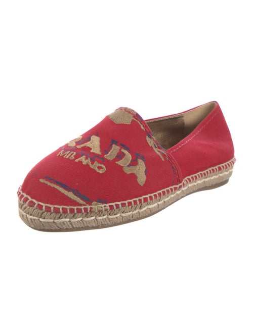 Prada Canvas Embroidered Accent Espadrilles
