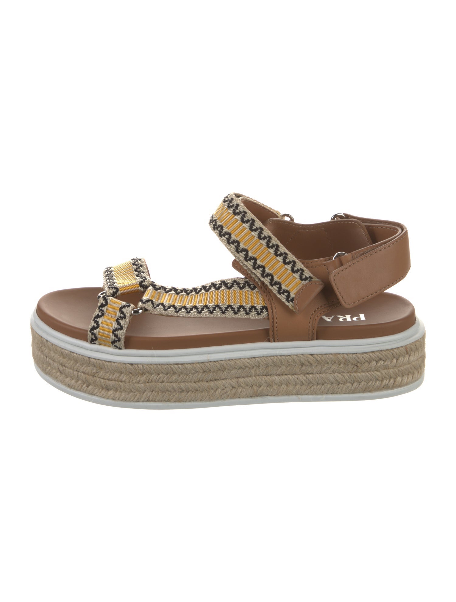 Prada Canvas Colorblock Pattern Slingback Flats