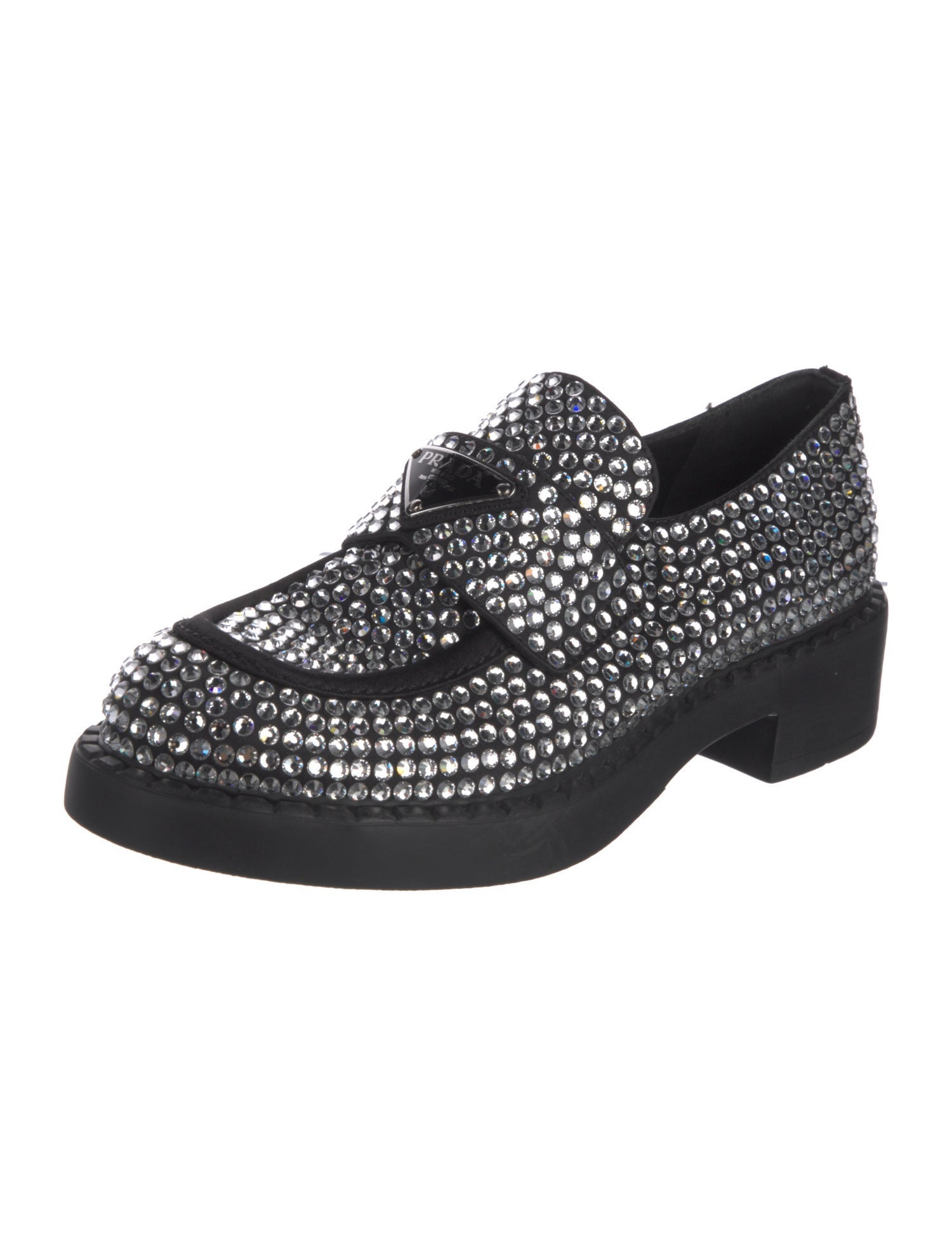 Prada Sequins Crystal Embellishments Oxfords