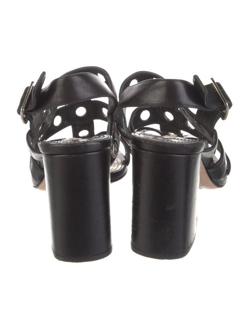 Prada Leather Cutout Accent Slingback Sandals