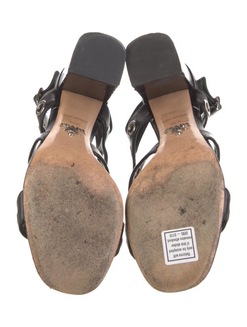 Prada Leather Cutout Accent Slingback Sandals