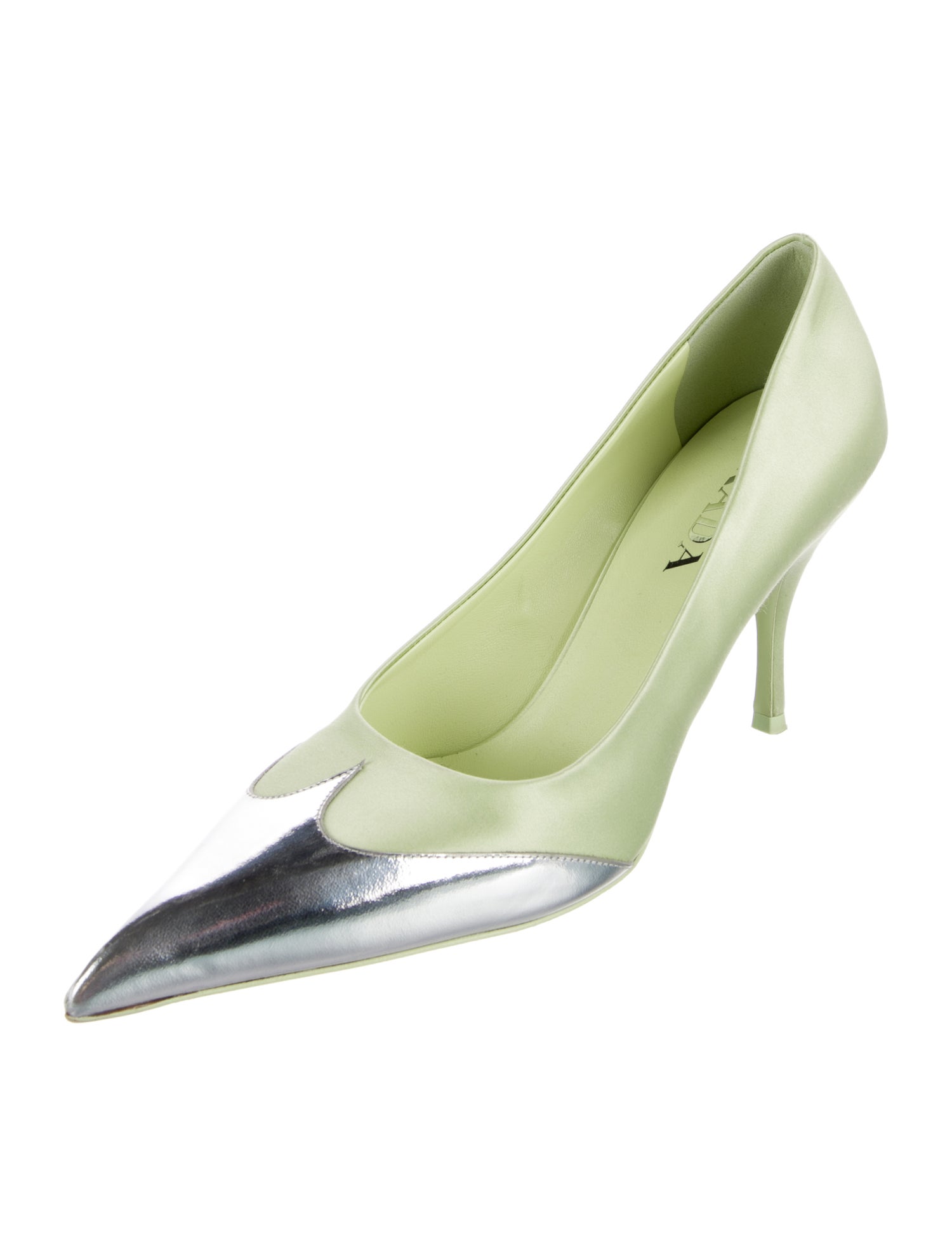 Prada Leather Colorblock Pattern Pumps