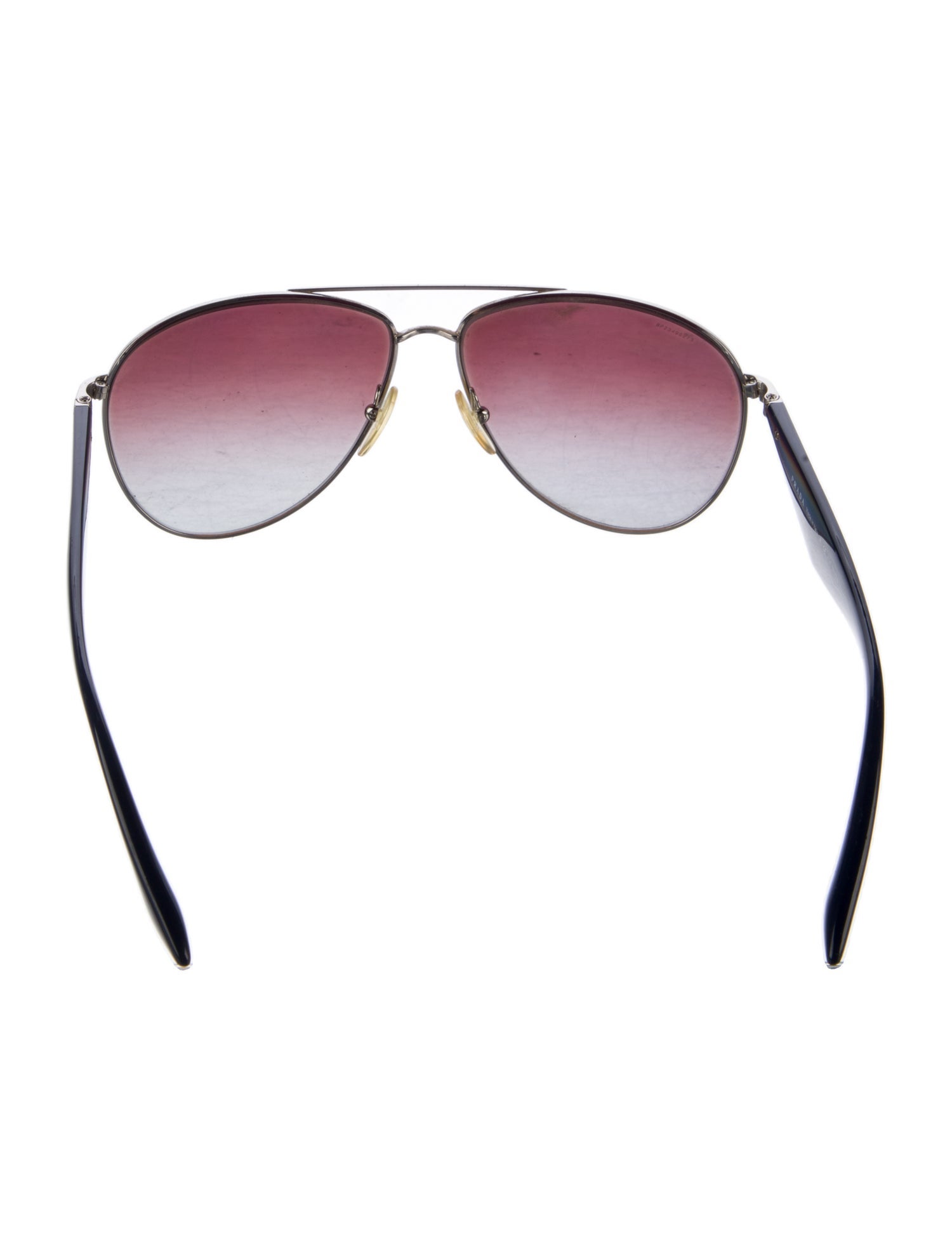 Prada Enameled Metal Triangle Aviator Sunglasses