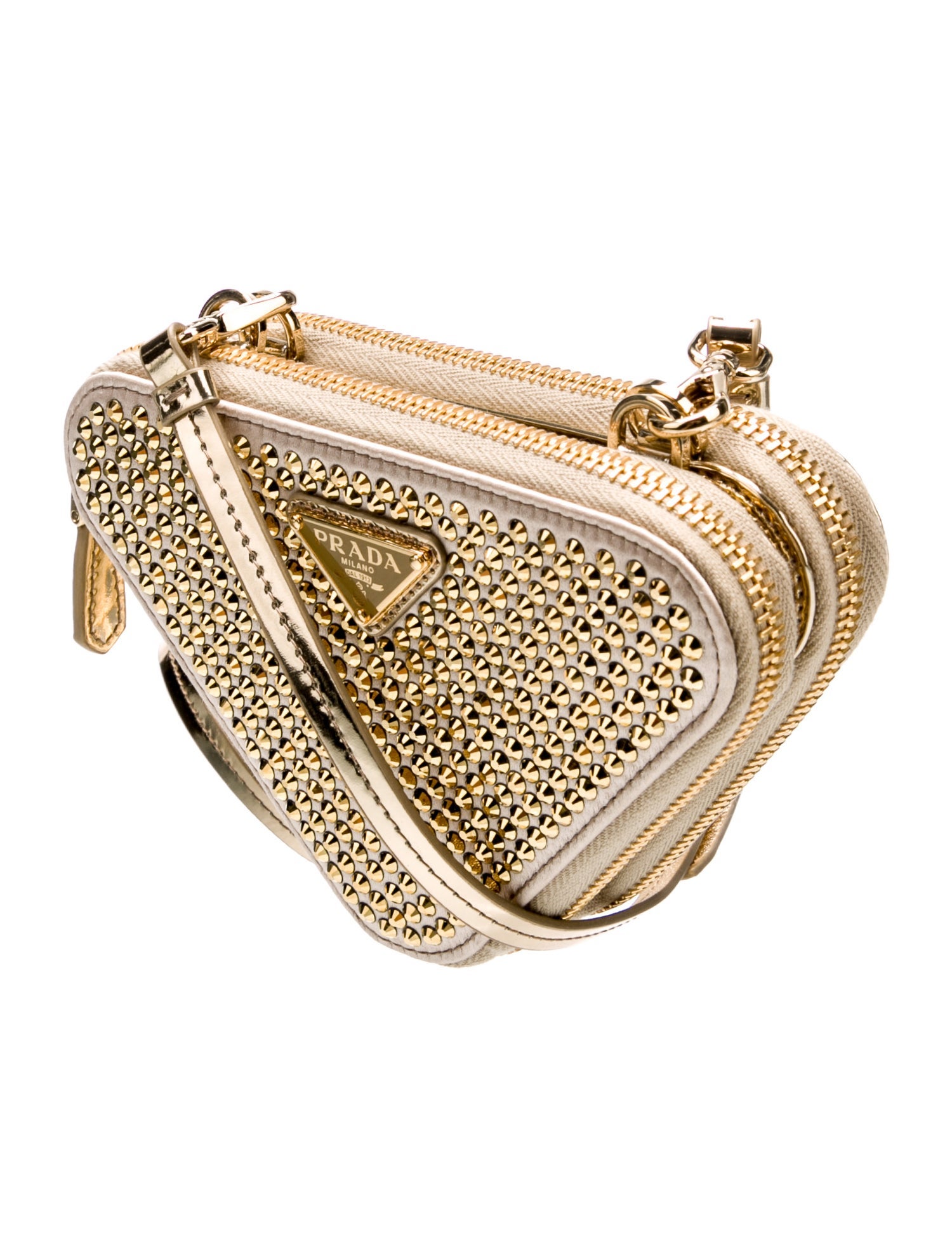 Prada Enameled Metal Triangle Triangle Mini 2022