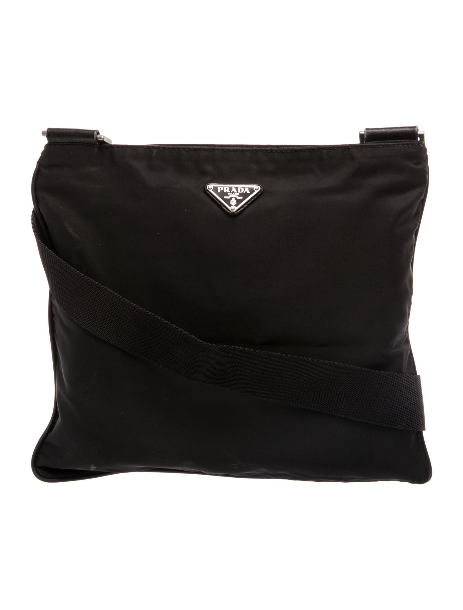 Prada Enameled Metal Triangle Shoulder Bag