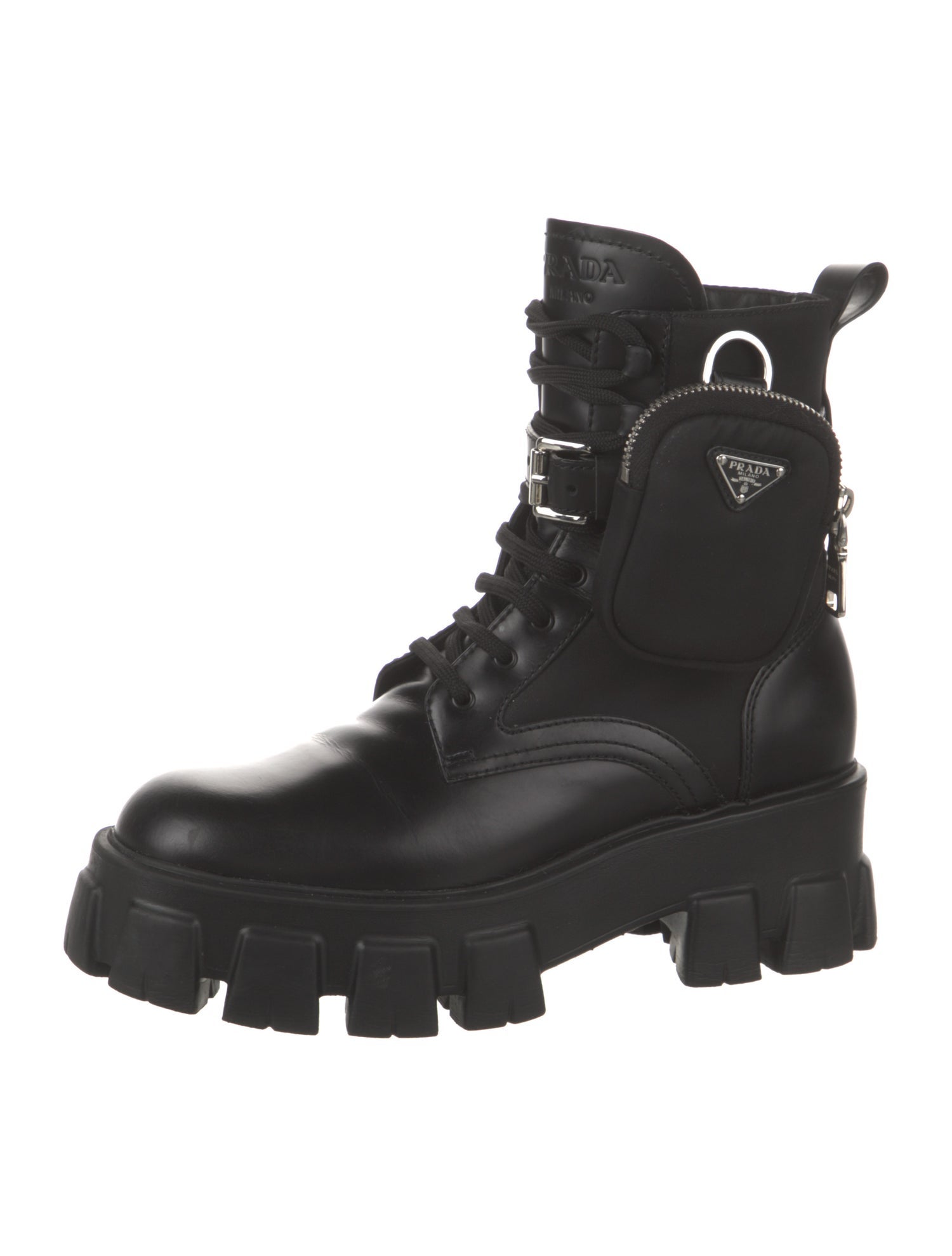 Prada Leather Combat Boots