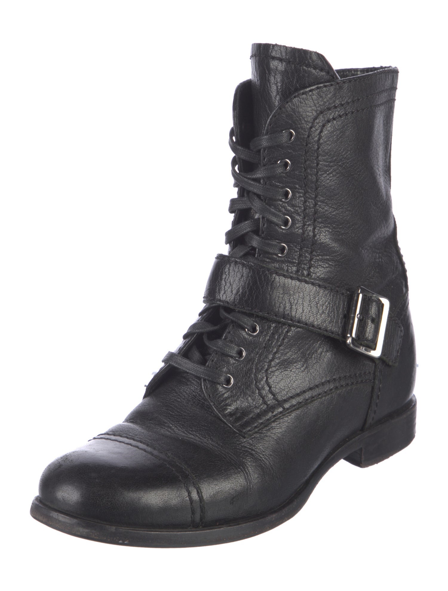 Prada Leather Combat Boots