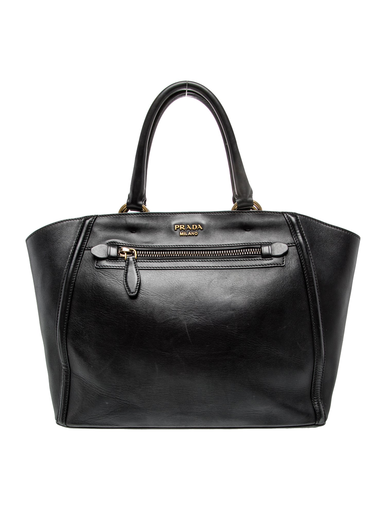 Prada City Calf Leather Galleria Double Zip